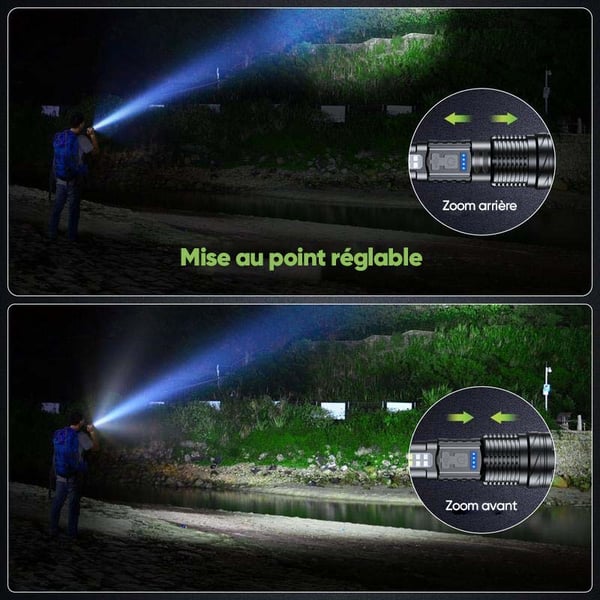 Lampe de poche laser blanche ultra brillante à longue portée