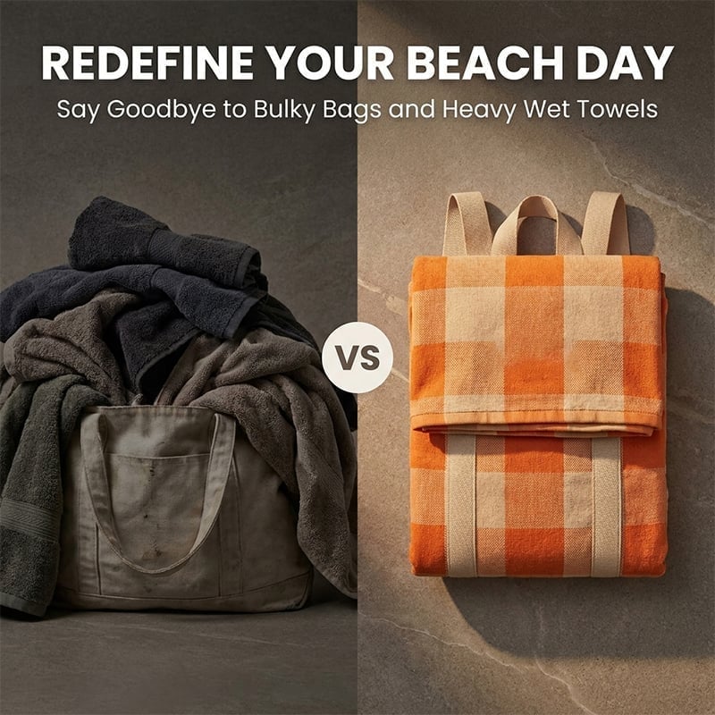 2-in-1 Convertible Beach Towel Bag