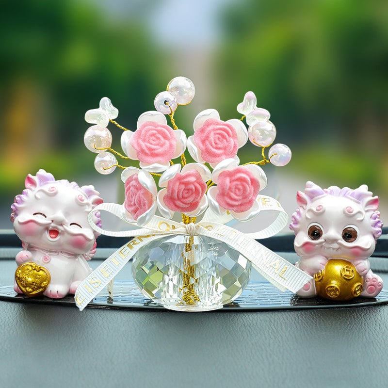 Crystal Rose Car Ornament