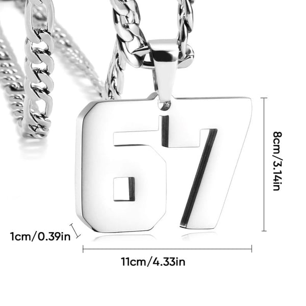 Stainless Steel Sports Number Chain Necklace