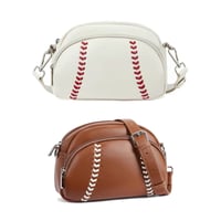 Baseball shaped shoulder bag