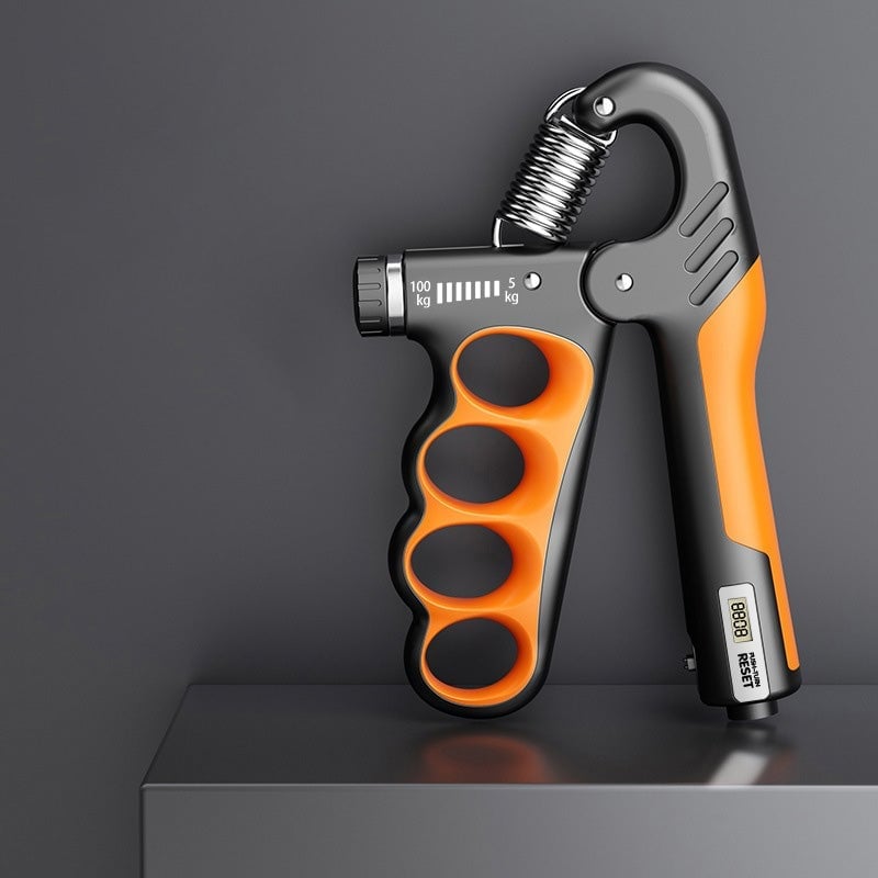 Adjustable electronic counting strength grip