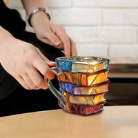 Handbemalte Buch-Kaffeetasse