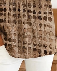 Polka Dot Print Button Half-Placket Blouse