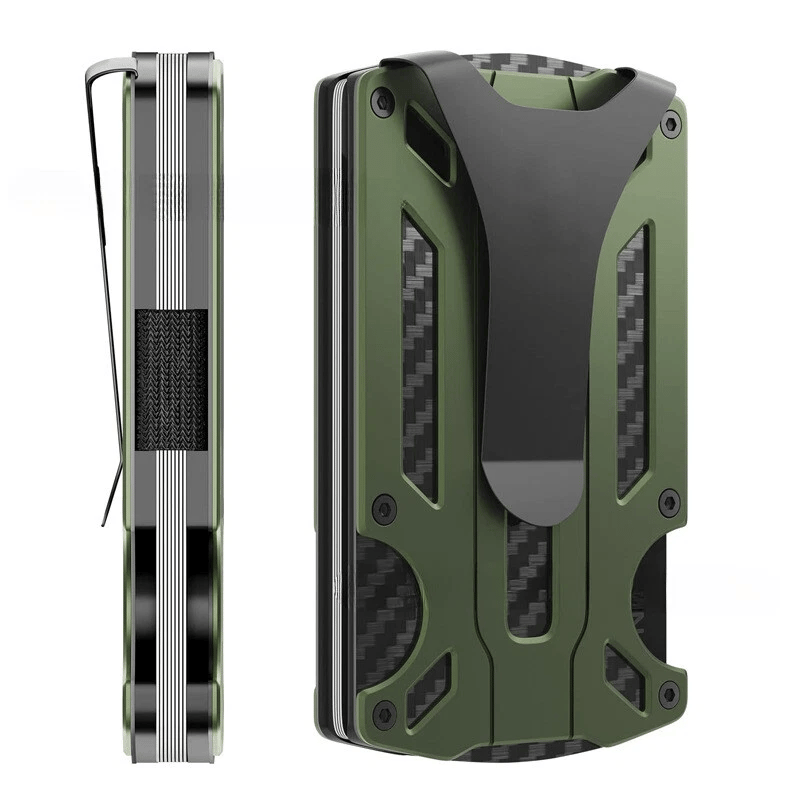 Slim Carbon Fiber Minimalist Wallet with RFID Blocking