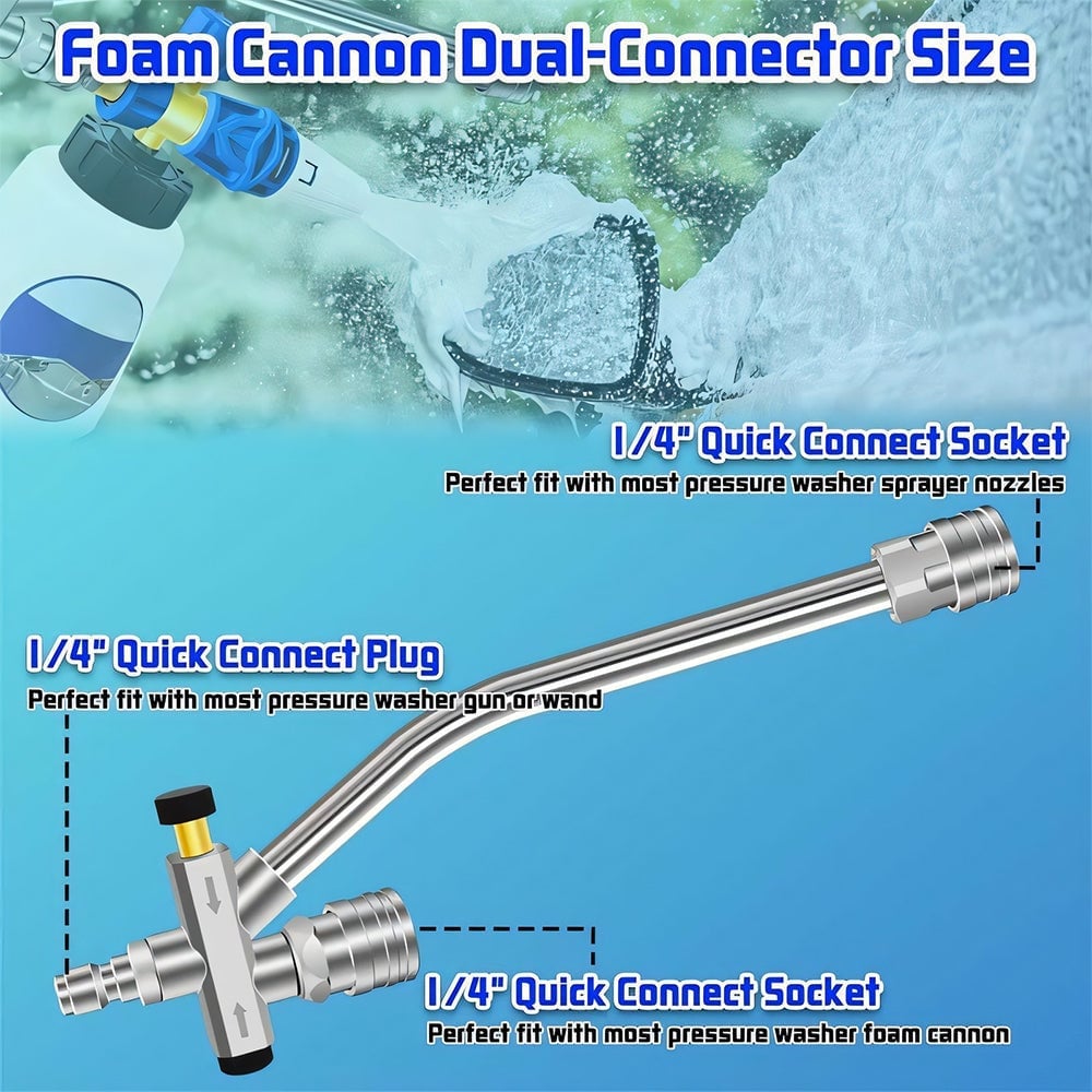 Enhance Your Car Washing Experience - Sakerplus Foam Cannon Dual Connector Accessory