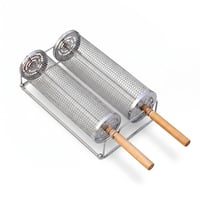 Saker® Rolling Grill Basket Set