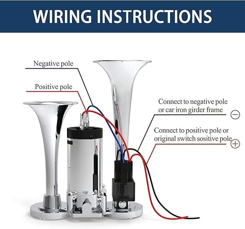 Sakerplus Loud Car Dual Trumpet Air Horn