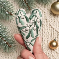 DIY Heart Shaped Hand Embroidered Christmas Ornament/Ornament Kit