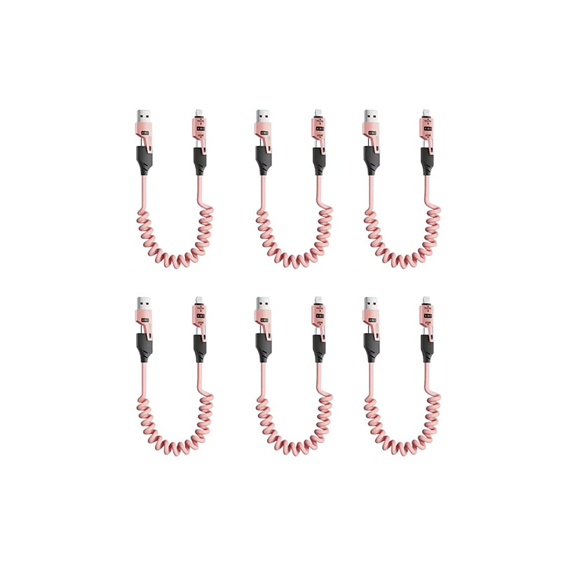 Federziehbares 4-in-1 65W Schnelllade-Datenkabel