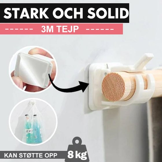 Självhäftande justerbara gardinstångshållare (2st)