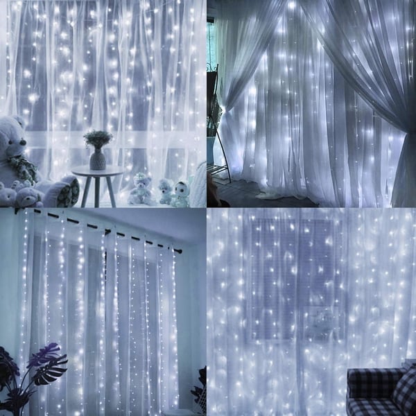 Sakerplus LED Copper String Curtain Lights with USB Remote