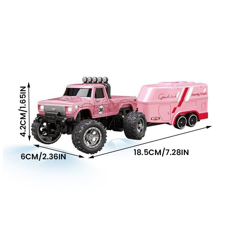 Mini Remote-controlled Shock-absorbing Off-road Monster Truck 1:64 Scale Trailer