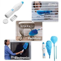360° Rotatable Electric Spin Duster Motorized Dust Wand with 2 Brushes