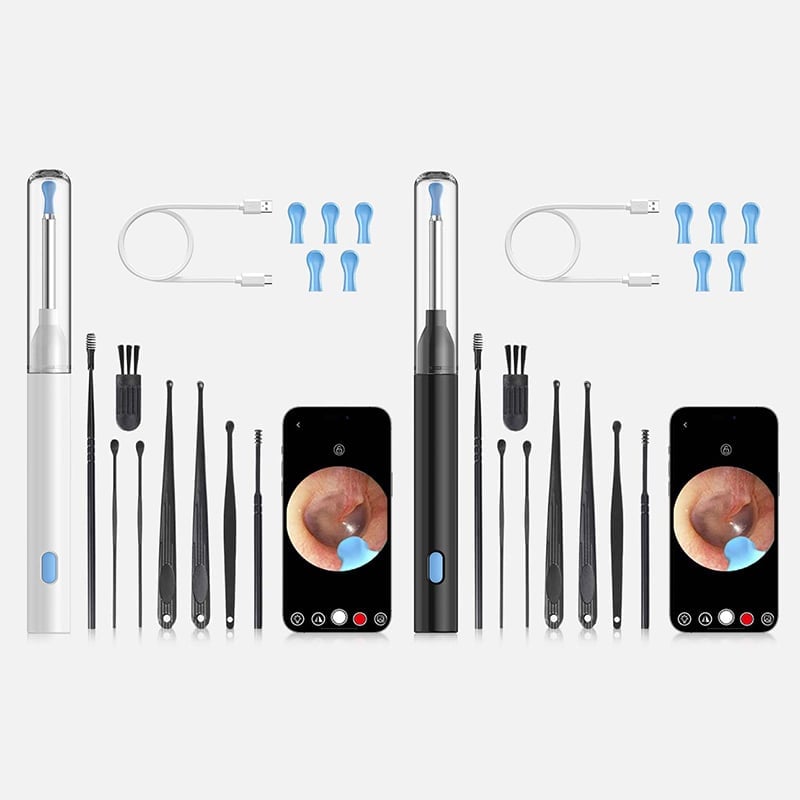 Kit d'épilation des oreilles avec caméra HD, Endoscope auriculaire avec lumières LED