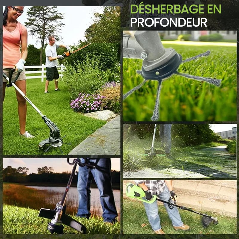 Tête de débroussailleuse en fil d'acier
