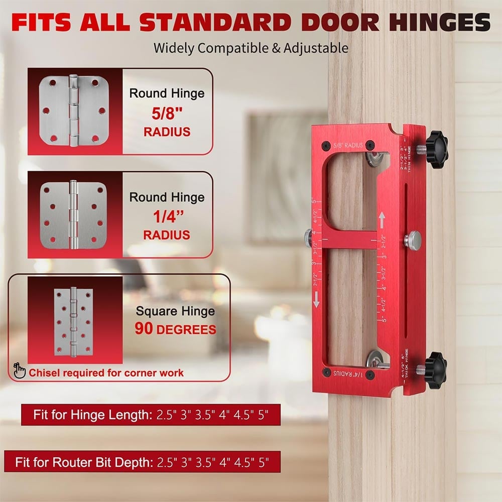 Sakerplus Adjustable Aluminum Door Hinge Jig