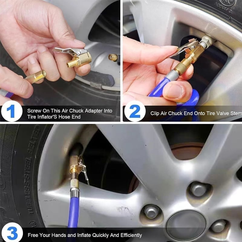 Tire Air Chuck with Clip Adapter