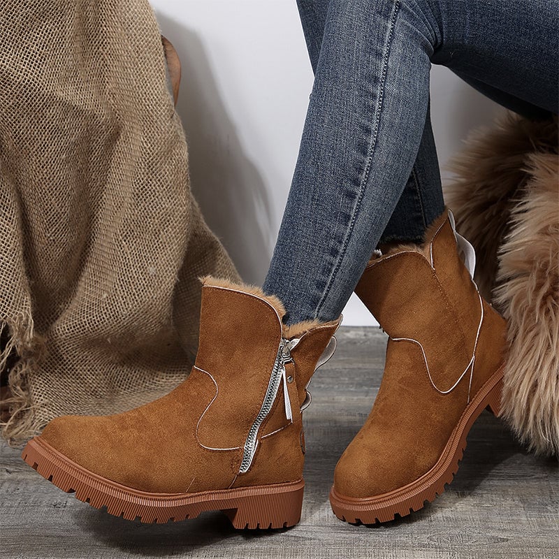 Modische Kurzschaft-Martinsstiefel mit seitlichem Reißverschluss