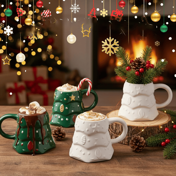 DIY Ceramic Christmas Tree Coloring Mug