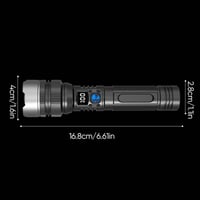 Waterdichte, oplaadbare 2-in-1 zaklamp met digitaal display en sterk licht