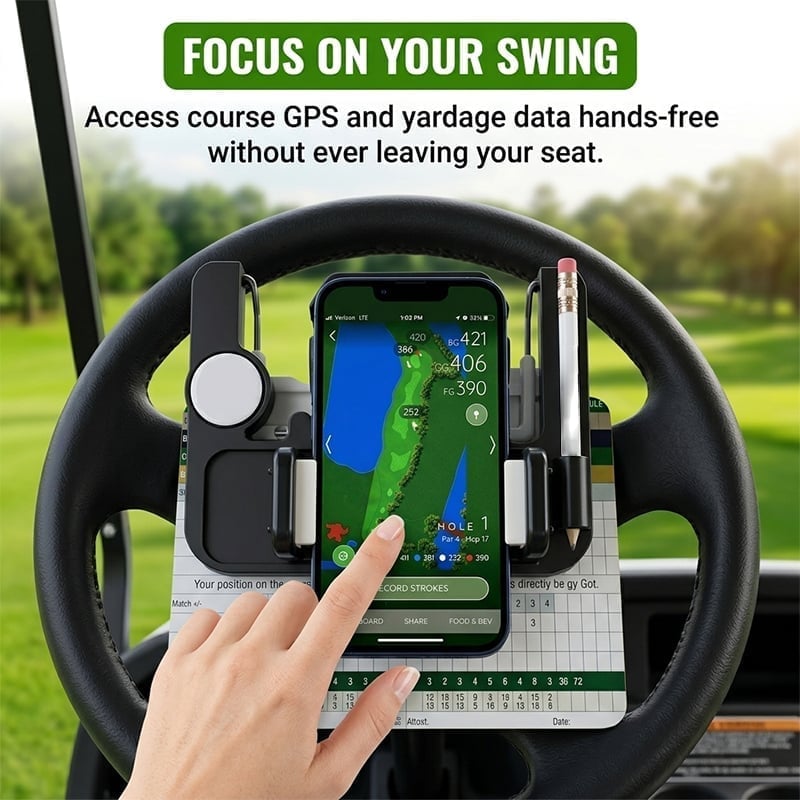 Golf Cart Steering Wheel Phone Mount