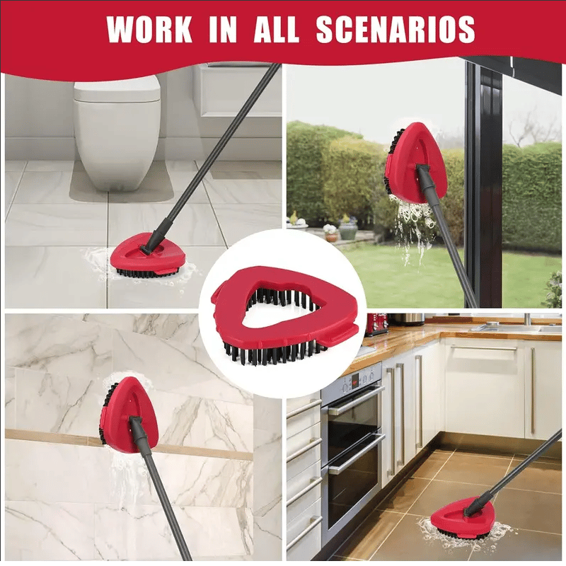 Triangular disc floor brush rotating mop head