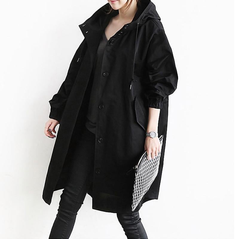 Wasserabweisende, lose Windjacke mit Kapuze