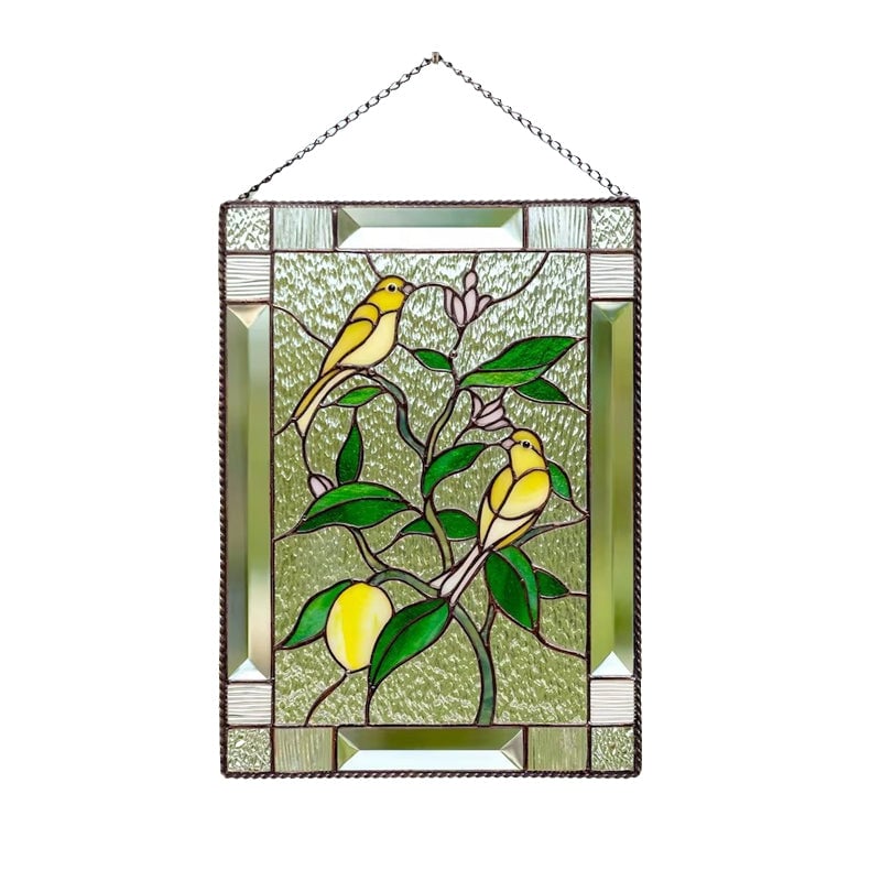 Cardinal Stained Glass Window Panel