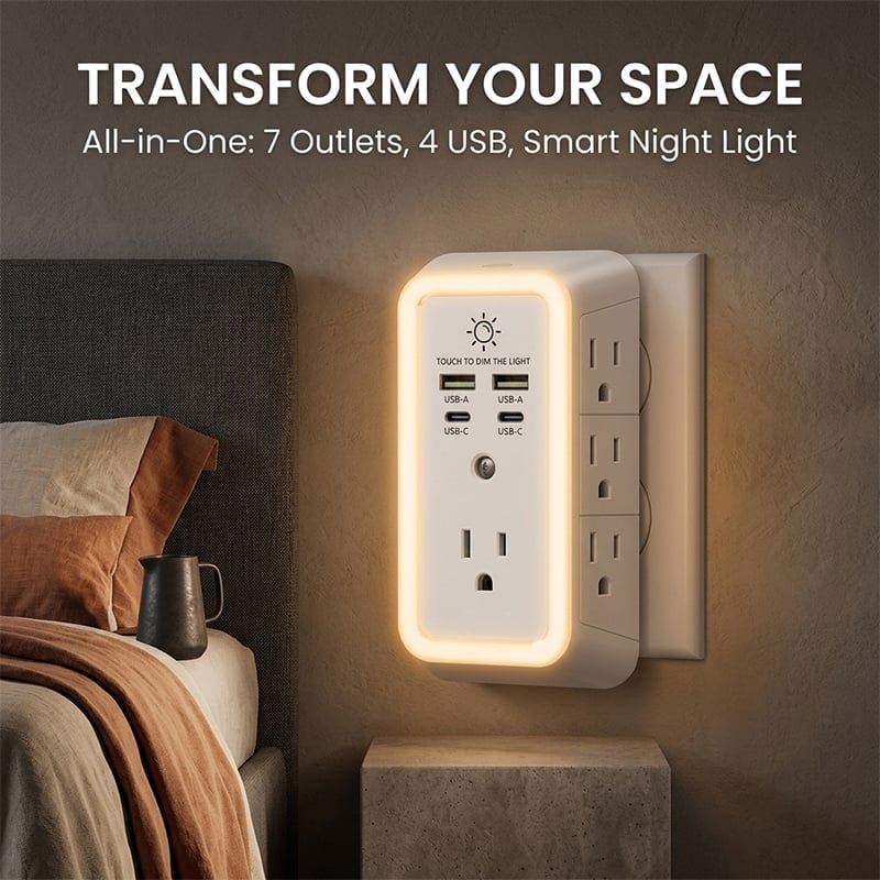 10-in-1 ETL-Certified Surge Protector Power Outlet