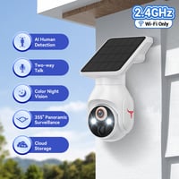 Solar powered color night vision camera