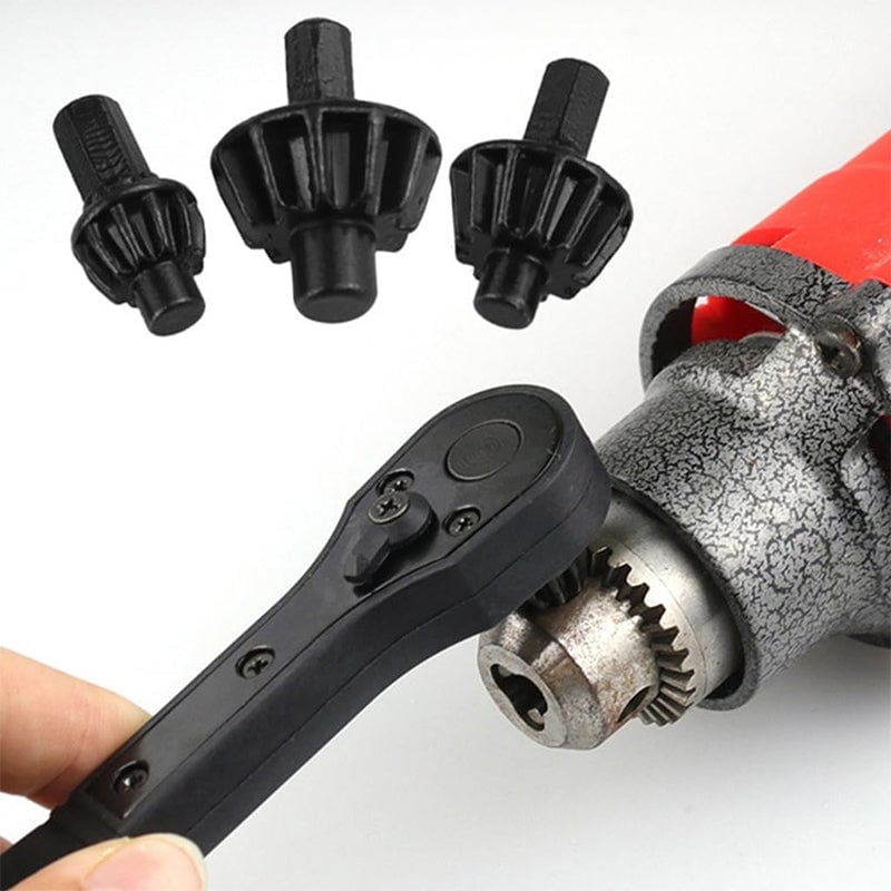 Dual-Head Ratchet Drill Chuck Wrench