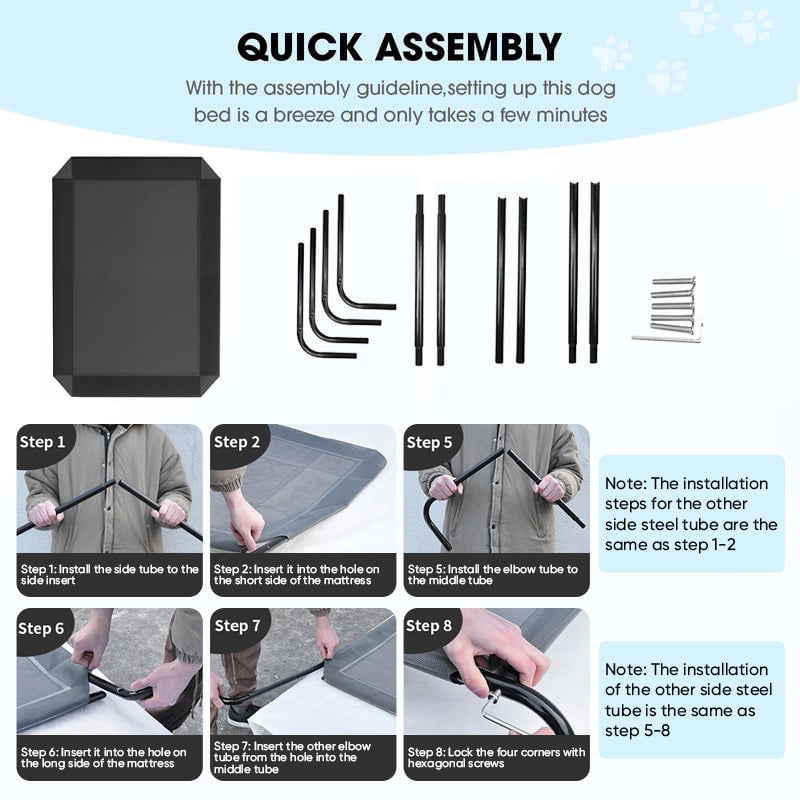 Sakerplus Detachable Mesh Pet Camping Bed