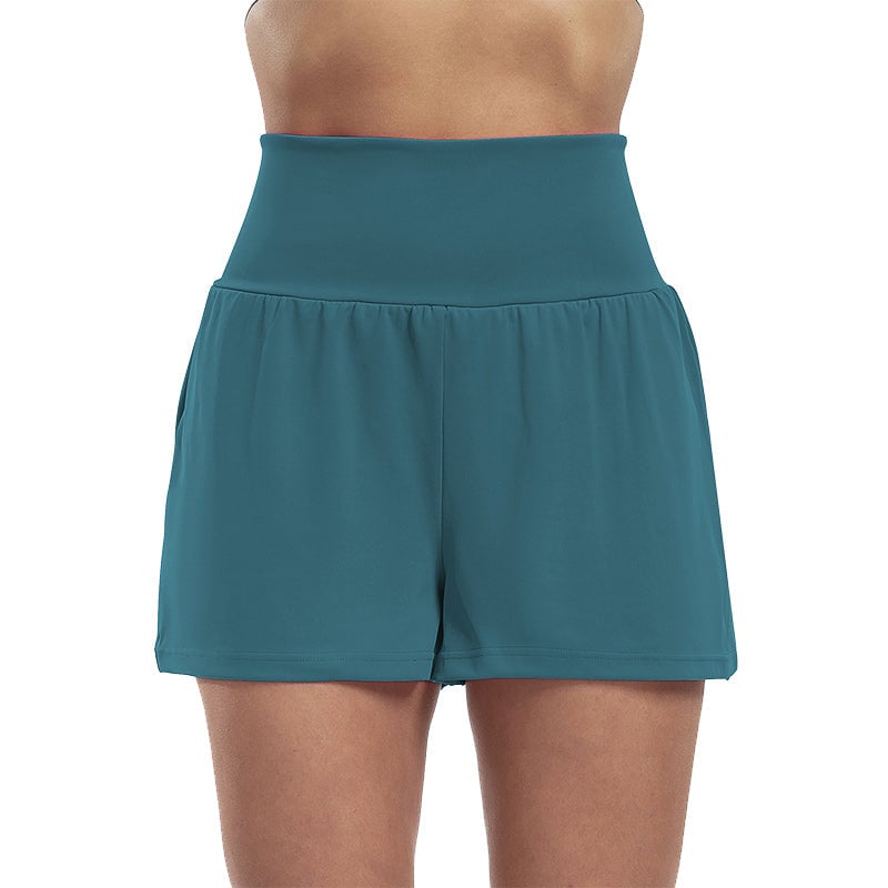 Hochtaillierte Sportshorts mit Fake-Zweiteilung
