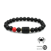 Armband mit Perlen aus schwarzem Achat mit zwölf Sternbildern