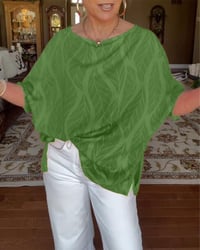 Blouse Ronde Hals Los Bedrukt