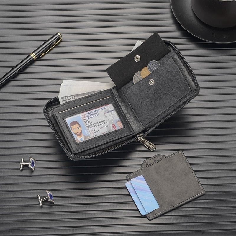 Horizontal Men's Retro Embossed Wallet