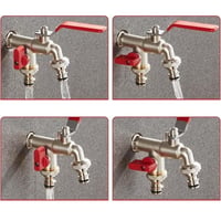 Robinet double sortie en alliage de zinc pour jardinage