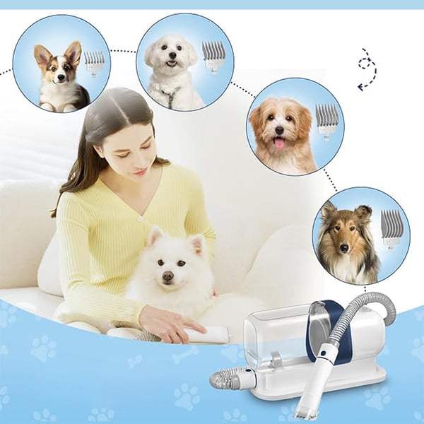 Pet Grooming Kit with 2.3L Vacuum Suction – Low Noise & 5-in-1 Tools