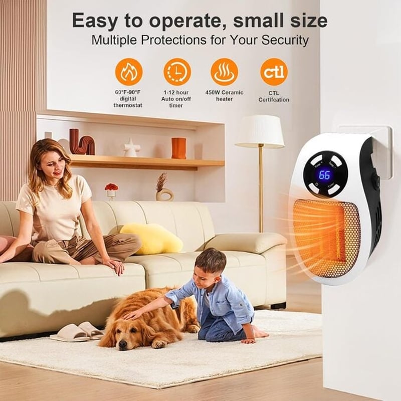 Sakerplus Wall Mounted Electric Space Heater