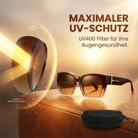 Polarisierte quadratische Sonnenbrille mit umschließendem Design