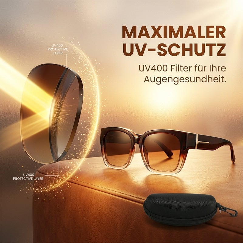 Polarisierte quadratische Sonnenbrille mit umschließendem Design