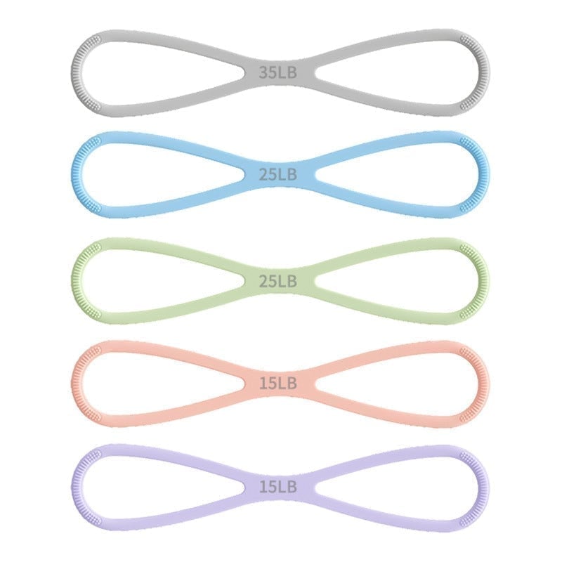 New 8-Shaped Silicone Resistance Band with Massage Grip
