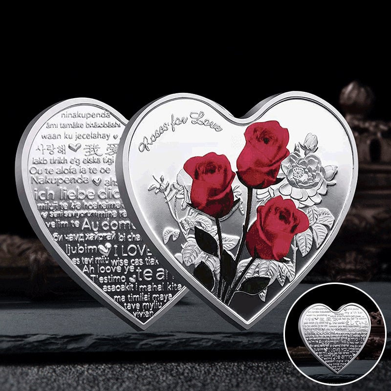💝Rose Gedenkmünze in Herzform
