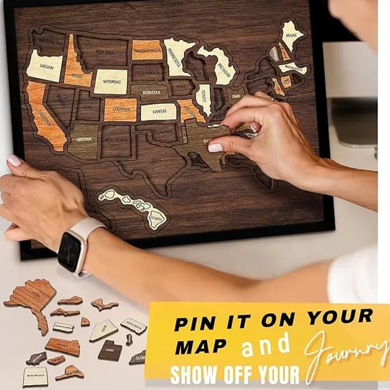 Wooden USA Map Puzzle