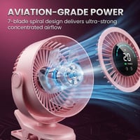 High-Speed Clip-on Fan with LED Display