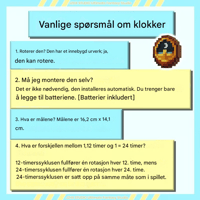 Minecraft Stil Klokke Borddekor