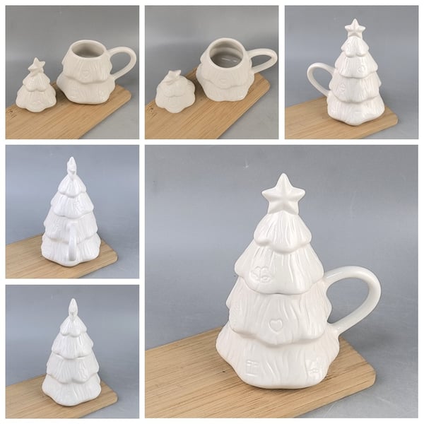 DIY Ceramic Christmas Tree Coloring Mug