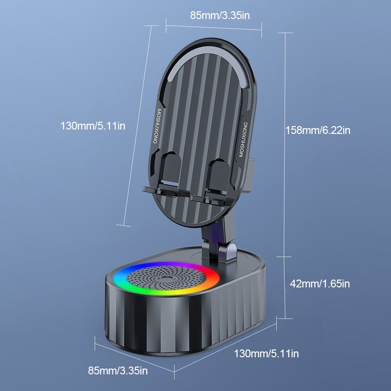 5-in-1 Wireless Speaker with Bluetooth & Adjustable Stand
