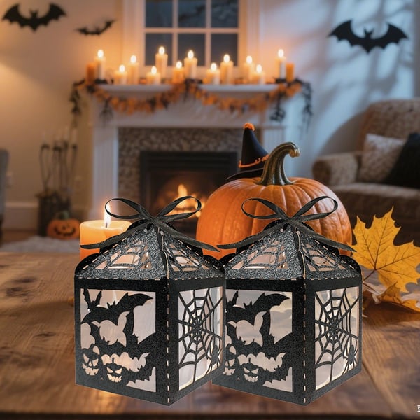 Halloween-Themed Glitter Decorative Candy Box